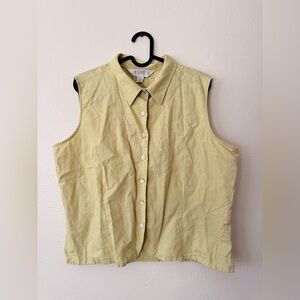 Casual Corner Women's Yellow Button Down Shirt
